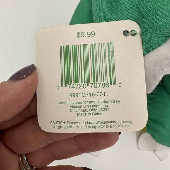 Vintage Nylon Plush Dinosaur Stuffed Animal Celebration by Gibson Greetings (2) - Picture 13 of 16